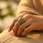 Load image into Gallery viewer, 925 Silver Green Gemstone Ring for Women | Gift Jewelry