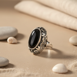 Load image into Gallery viewer, 925 Silver Onyx Stone Ring for Men | Statement Jewelry
