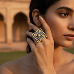 Load image into Gallery viewer, Silver Ring with Pearl | Square Design | Women's Jewelry