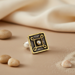 Load image into Gallery viewer, Silver Ring with Pearl | Square Design | Women's Jewelry