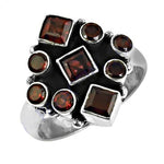 将图像加载到图库查看器中, 925 Silver Garnet Gemstone Ring for Women | Cocktail Jewelry