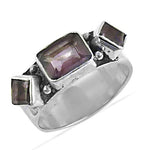 Load image into Gallery viewer, 925 Silver Smoky Quartz Ring | Women's Geometric Jewelry