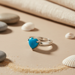 将图像加载到图库查看器中, 925 Silver Turquoise Heart Ring for Women | Gift Jewelry