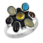 Load image into Gallery viewer, 925 Silver Multi-Gemstone Ring for Women | Statement Jewelry