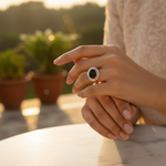 将图像加载到图库查看器中, 925 Silver Black Onyx Ring for Women | Gemstone Jewelry
