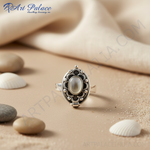 Load image into Gallery viewer, 925 Sterling Silver Ring with Mother of Pearl Stone for Women