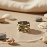 Load image into Gallery viewer, 925 Silver & gold plating Spinner Ring for Women | Anxiety Relief