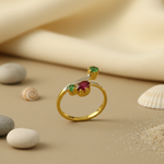 Load image into Gallery viewer, gold plating Ruby & Emerald Ring for Women | Gemstone Jewelry