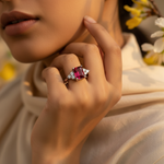 Load image into Gallery viewer, Silver Ruby Ring for Women | Gemstone Jewelry Gift