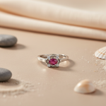 Load image into Gallery viewer, Silver Ruby Ring for Women | Gemstone Engagement Ring