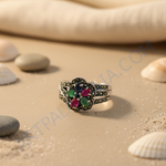 Load image into Gallery viewer, 925 Sterling Silver Gemstone Ring for Women | Flower Design