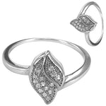 将图像加载到图库查看器中, 925 Silver Leaf Ring with Cubic Zirconia | Women's Ring