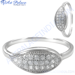 Load image into Gallery viewer, Sterling silver pave ring with sparkling gemstones, a perfect gift for women.