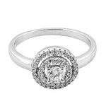 将图像加载到图库查看器中, Silver Halo Diamond Ring for Women | Engagement Ring | Gift