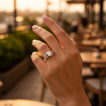 Load image into Gallery viewer, Silver Solitaire Engagement Ring | Round Cut Diamond | For Women