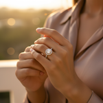 Load image into Gallery viewer, 925 Silver Cubic Zirconia Halo Ring for Women | Engagement Gift