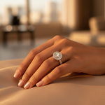 将图像加载到图库查看器中, 925 Silver Cubic Zirconia Halo Ring for Women | Gift
