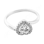 将图像加载到图库查看器中, 925 Silver Heart Halo Ring | Diamond Simulant | Gift