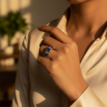 将图像加载到图库查看器中, 925 Silver Blue Opal & Tanzanite Ring for Women | Gift Jewelry