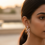 Load image into Gallery viewer, Silver Stud Earrings with Pink Crystal | Women's Jewelry Gift