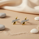 Load image into Gallery viewer, gold plating Crystal X Stud Earrings for Women | Fashion Jewelry