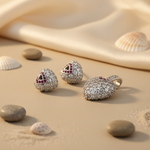 Load image into Gallery viewer, Silver Cubic Zirconia Earring & Pendant Set for Women