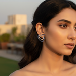 Load image into Gallery viewer, Silver Heart Stud Earrings for Women | Crystal Jewelry Gift