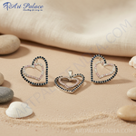 Load image into Gallery viewer, Silver Heart Stud Earrings for Women | Crystal Jewelry Gift