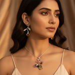 Load image into Gallery viewer, Silver Gemstone Flower Earrings Set | Women's Jewelry Gift