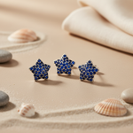 Load image into Gallery viewer, 925 Silver Sapphire Star Earrings & Pendant Set | Gift for Her
