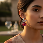 Load image into Gallery viewer, Silver Ruby Earrings and Pendant Set for Women | Gift Jewelry