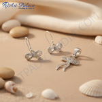 Load image into Gallery viewer, 925 Silver Bow Earrings & Pendant Set for Women | Gift Jewelry
