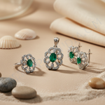 Load image into Gallery viewer, 925 Silver Emerald Jewelry Set for Women | Gift Set