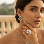 Load image into Gallery viewer, 925 Silver Gemstone Pendant Earrings Ring Set for Women