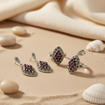 Load image into Gallery viewer, 925 Silver Ruby Ring & Earrings Set | Women's Jewelry Gift