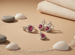 Load image into Gallery viewer, Silver Ring, Earrings & Pendant Set with Ruby | Women's Jewelry