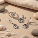 Load image into Gallery viewer, 925 Silver Mystic Topaz Jewelry Set | Earrings, Ring & Pendant