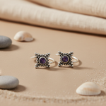 Load image into Gallery viewer, 925 Silver Amethyst Toe Rings for Women | Gemstone Jewelry