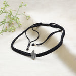 Load image into Gallery viewer, 925 Sterling Silver Adjustable Leaf Bracelet with Black Cord