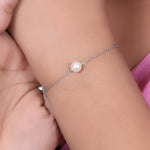 将图像加载到图库查看器中, Silver Pearl Anklet for Women | Delicate Foot Jewelry Gift