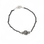 Load image into Gallery viewer, Silver Bead Black Bracelet for Women | Daily Wear Gift