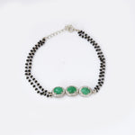 Load image into Gallery viewer, Emerald Bead Bracelet for Women | Silver Gift Jewelry