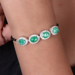 Load image into Gallery viewer, 925 Silver Emerald Bracelet for Women | Gemstone Jewelry