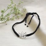 将图像加载到图库查看器中, 925 Sterling Silver Lotus Cord Bracelet for Daily Wear | Adjustable