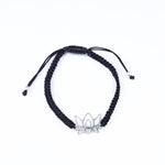 将图像加载到图库查看器中, 925 Sterling Silver Lotus Cord Bracelet for Daily Wear | Adjustable