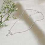 Load image into Gallery viewer, 925 Sterling Silver Anklet with Cubic Zirconia Clover Charm