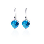 将图像加载到图库查看器中, Silver Blue Heart Earrings for Women | Gemstone Jewelry