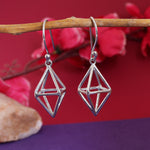 将图像加载到图库查看器中, Geometric Silver Dangle Earrings | Minimalist Jewelry for Women