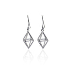 将图像加载到图库查看器中, Geometric Silver Dangle Earrings | Minimalist Jewelry for Women