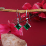 将图像加载到图库查看器中, 925 Silver Emerald Green Stone Earrings for Women | Gift